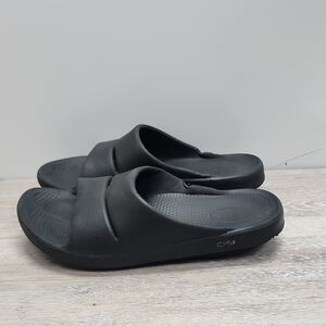 OOFOS OOahh Black Recovery Slide Sandal Arch Support Shock Absorbing Men 10